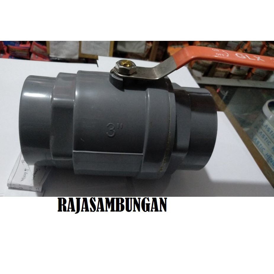 Ballvalve Polos PVC 3 inch Gagang Stainless StopKran Stop Kran Air Kran Sambungan Pipa Air