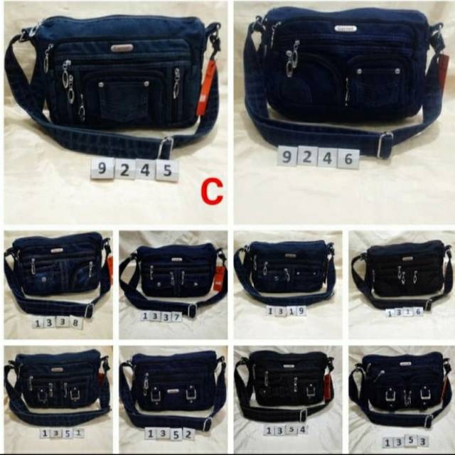 Tas selempang jeans garnet