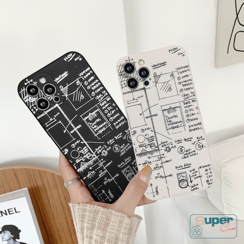 Casing Ponsel Lembut Pasangan Serut Matematika Kreatif Kompatibel Untuk iPhone 7plus 8Plus XR 11 12 14 13 Pro Max6 6s 7 8 Plus X XS Max Se2020