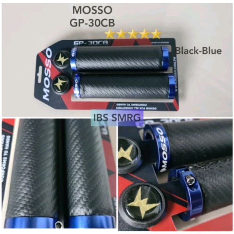 Hand Grip MOSSO GP-30CB Black Blue - Handgrip Mosso Hitam Biru merah Motiv Carbon Motif Karbon