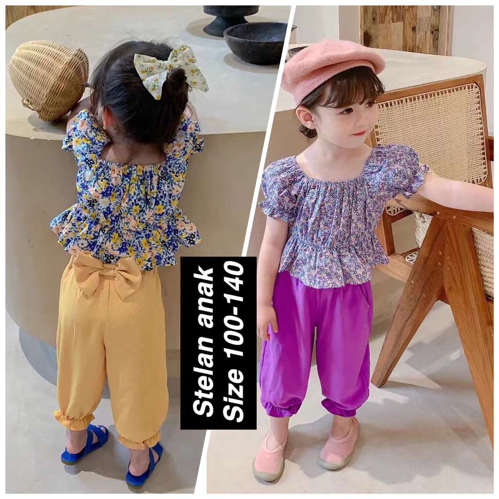 (LOLI-JKT) BS-265 SET ANAK CEWEK 2 WARNA PITA BUNGA SIZE 100-140