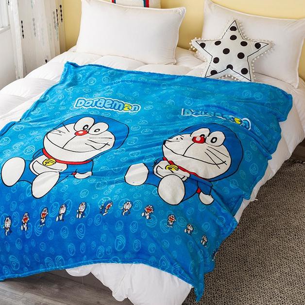 COD - URYLIFE - HK - Selimut Karakter Doraemon 150x200cm Jumbo - Selimut Bulu Karakter Halus