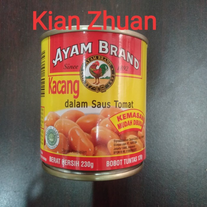 

Da202X6 Ayam Brand Kacang Dalam Saus Tomat 230G Xa20X1