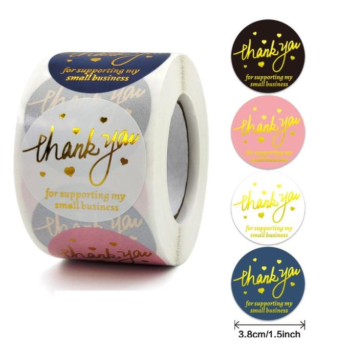 

$$$$] 500PCS Sticker roll thank you label sticker toples