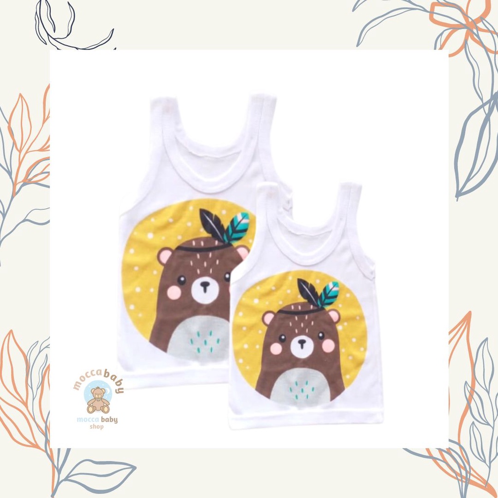 MBSS - SINGLET Harian Karakter Anak Kids SIZE 0-3 Tahun / Kaos Dalam Motif Kartun Unisex SS4