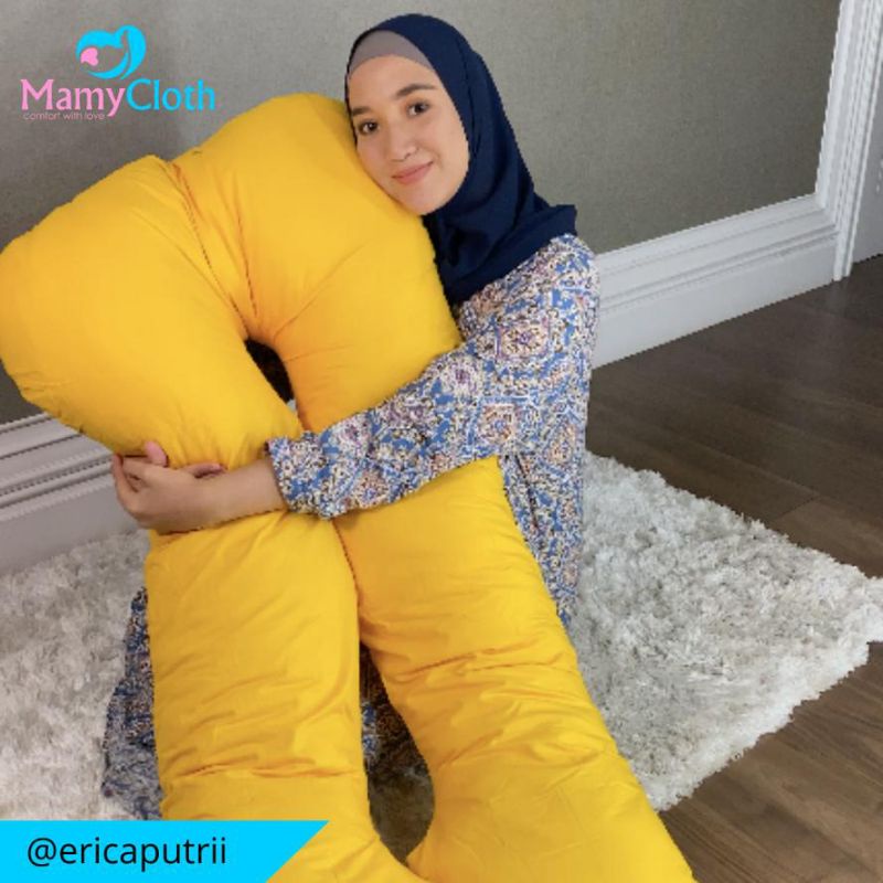 Jual Bantal Hamil Menyusui Premium / Mamycloth / POL-17 / Kuning / Yellow