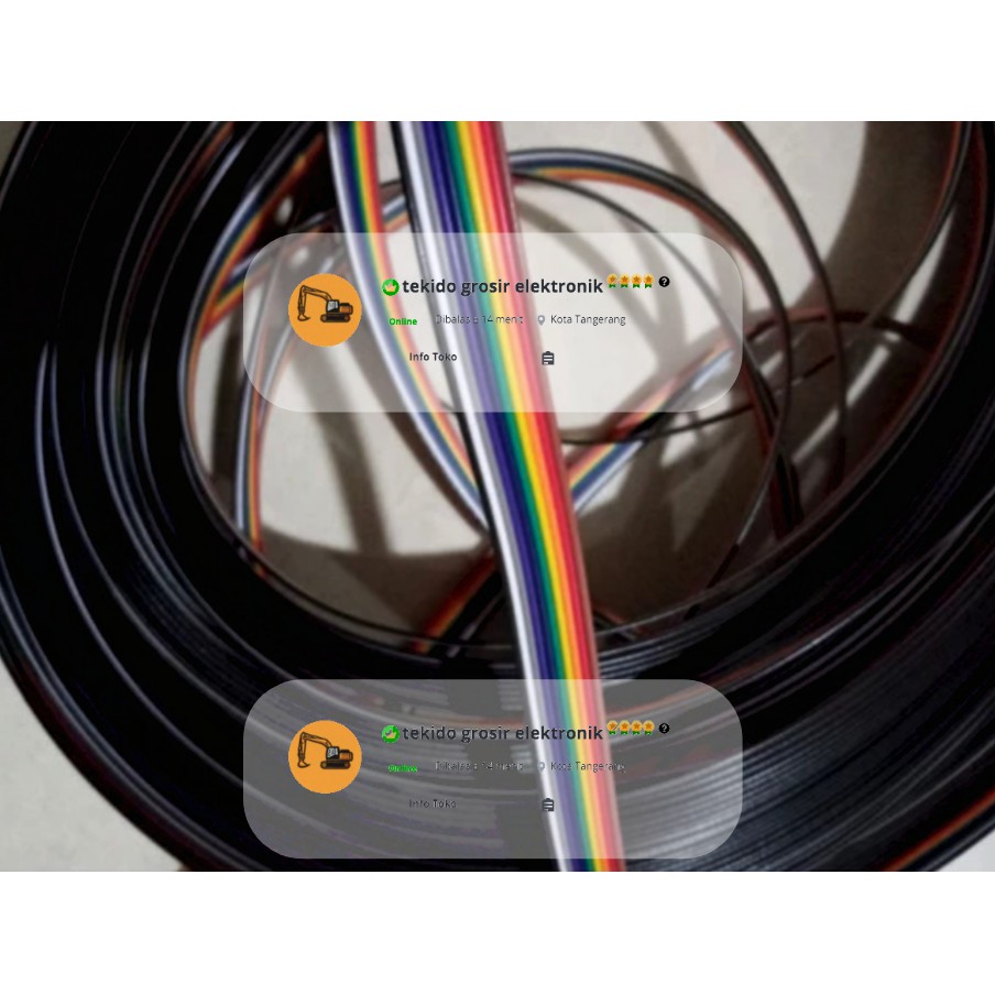 Kabel Pelangi 10 jalur slot 10p 10 pin cable rainbow 1 ROLL 60 METER