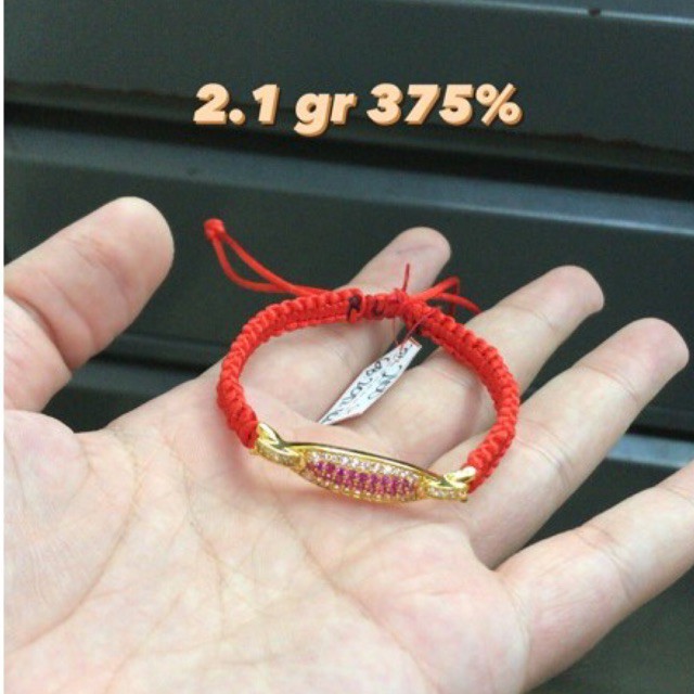 Gelang tali charm emas asli kadar 375