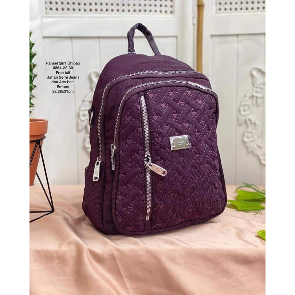 Tas Ransel Wanita Tas ransel Chibao 0864-22-30 Bahan kanvas Terbaru. Ransel Chibao Ransel Kanvas Bisa Bayar Ditempat.!!!