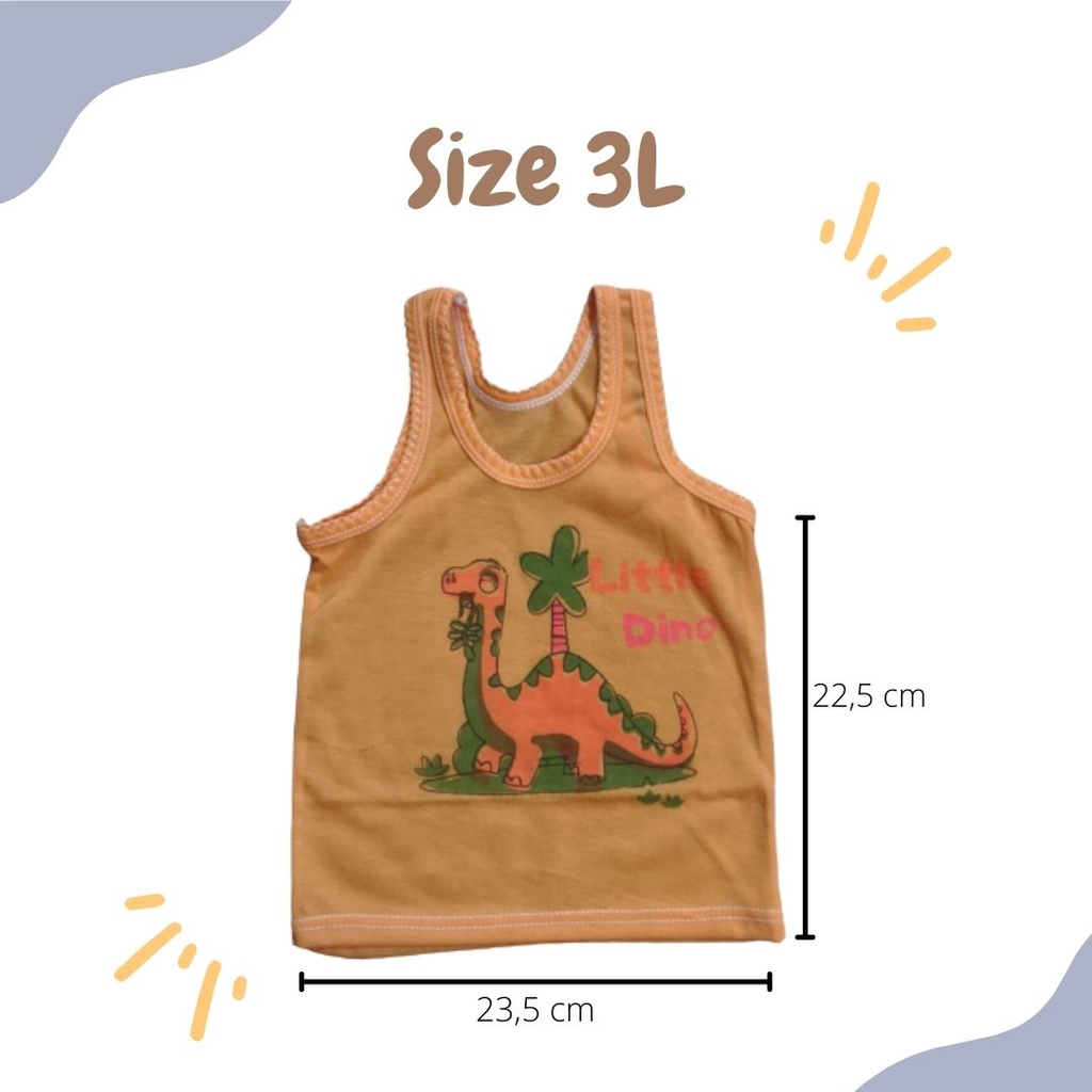 Kaos Dalam Anak Singlet Anak Bayi Newborn Warna Warni SWEET CHILD Motif Dino Cewek Cowok