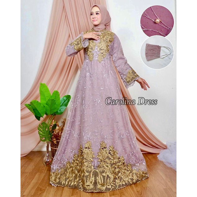 Carolin Dress / Kebaya Gamis Modern / Kebaya Pesta / Gamis Pesta Mewah / Kebaya Cantik / Gamis