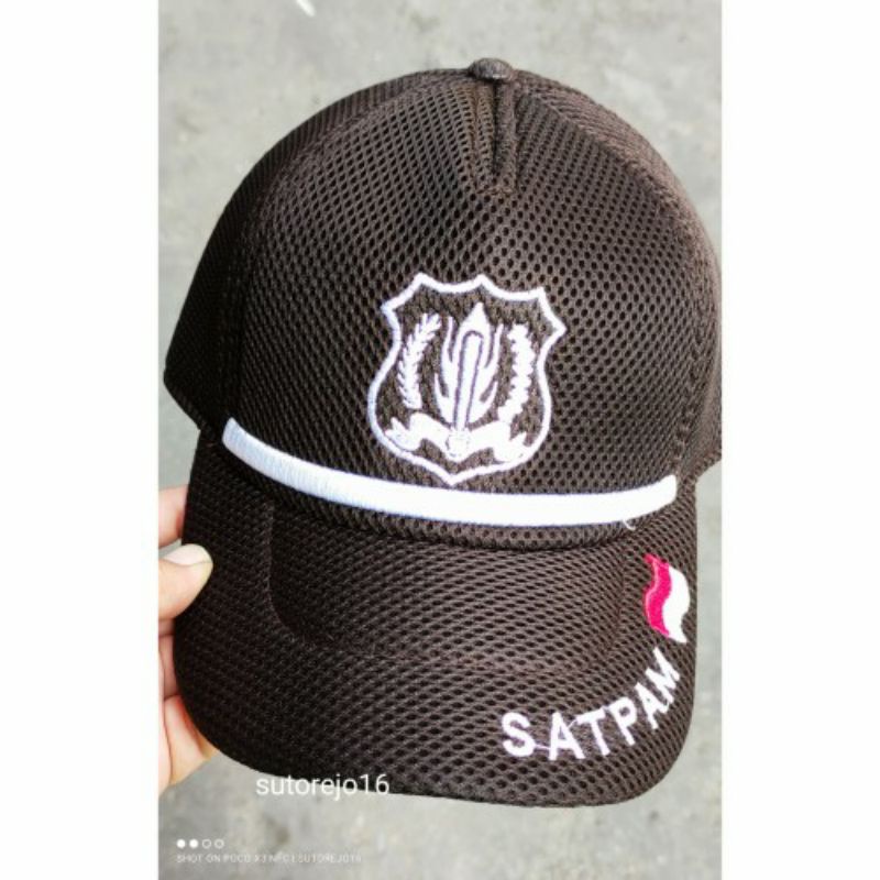 TOPI PDL SATPAM /SECURITY TEBARU WARNA COKLAT