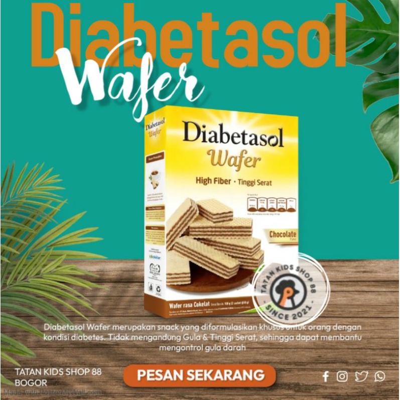 

Wafer Diabetasol Coklat 2 × 50gram Makanan Ringan Cemilan Diet Rendah Kalori Untuk Kesehatan