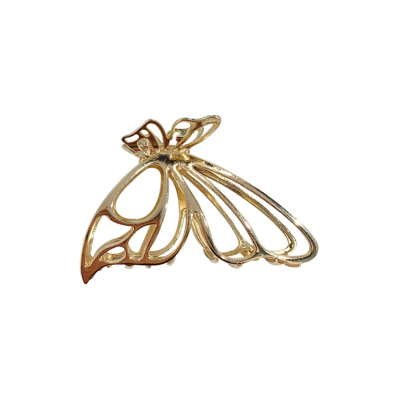 Jepit Rambut Bentuk Kupu-Kupu Tiga Dimensi Bahan Logam Gaya Retro Untuk Wanita