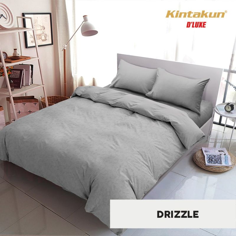bedcover set kintakun dluxe polos embos dark blue dark brown drizzle serenity tofu white buttercream