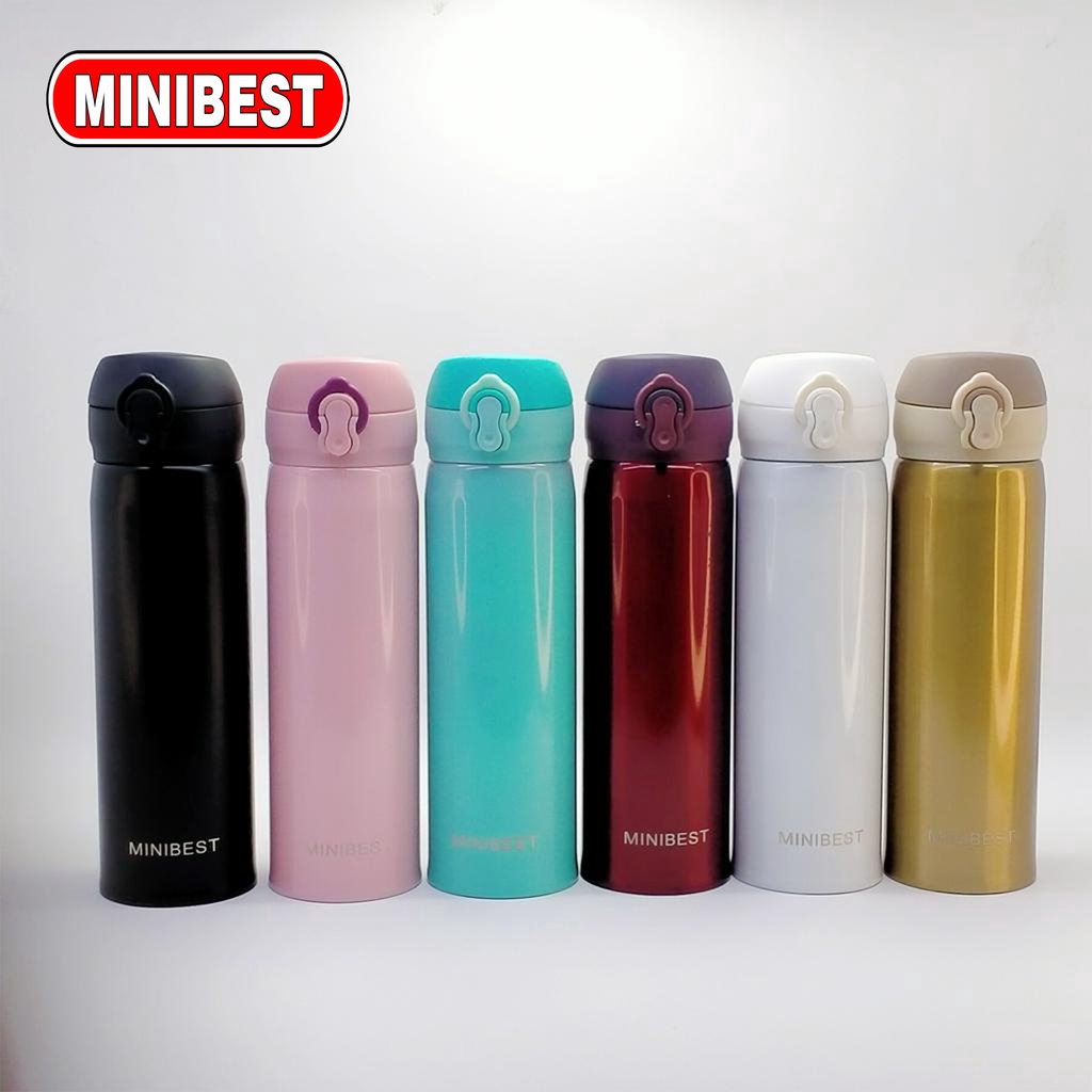 Minibest Thermos Tumbler Stainless Steel 500ml Botol Minum Hot &amp; Cold Vacuum Flask BPA-Free 03,04,05