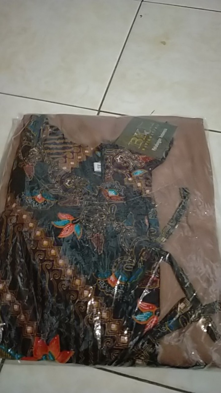 Tey-17 Batik Wanita Asj Sa Hrb026 Kenongo Kemeja Tosca Pendek