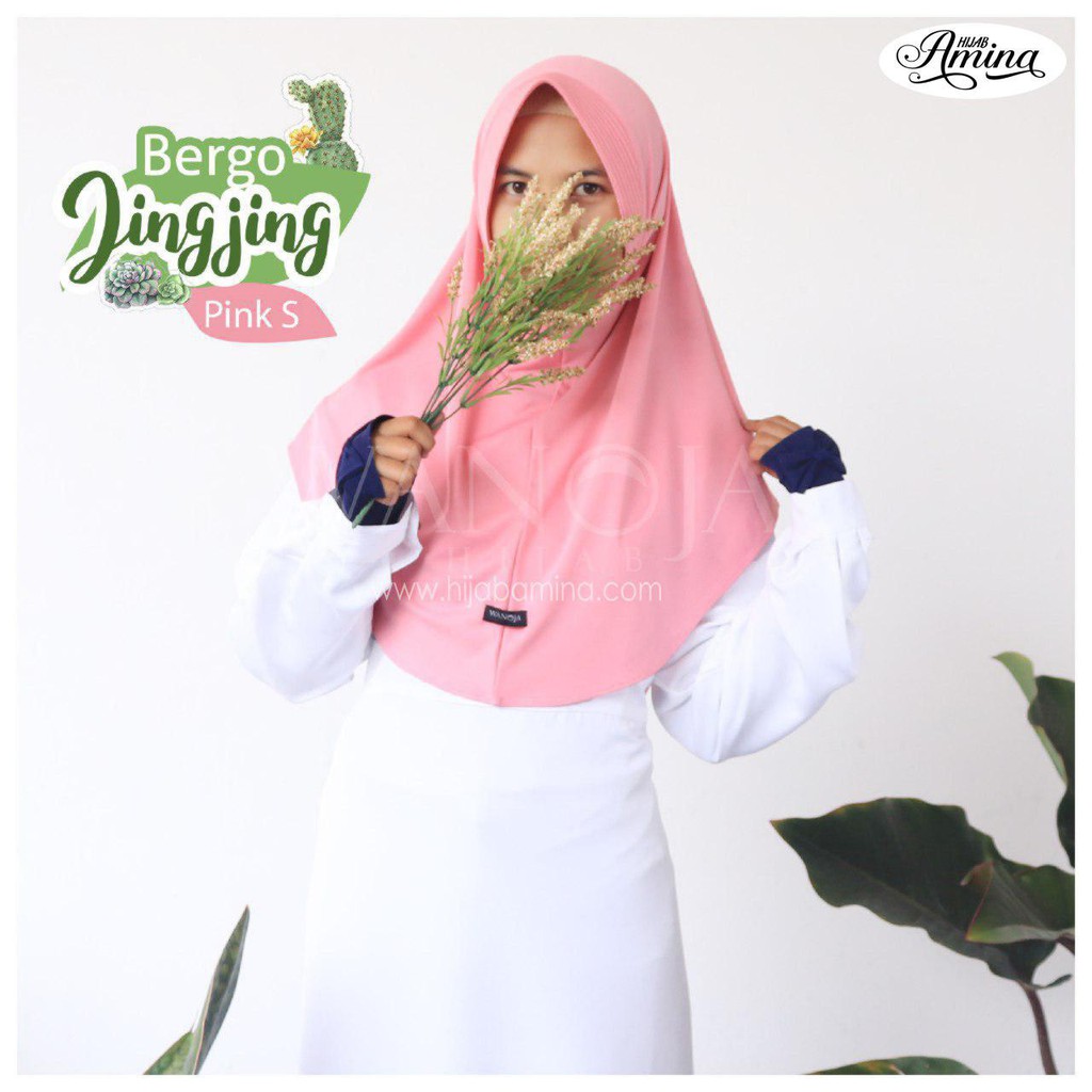 NEW BERGO JIONJING PINK BY WANOJA bergo mirip kiciks, BERGO MUSLIMAH,BERGO DAILY,BERGO SYARI,.