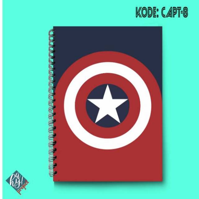 

Custom Notebook Captain America | Notes Captain America | Buku Catatan Captain America |