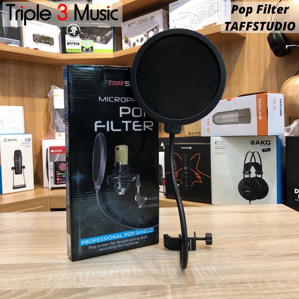 TaffSTUDIO Pop Filter Pop shield Dual Layer Triple 3 Music