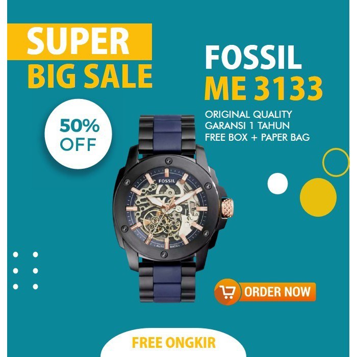 Jam Tangan Fossil ME3133 Automatic Pria Original
