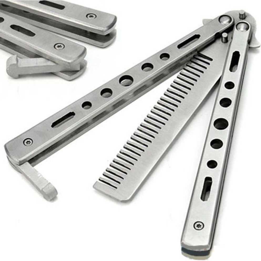 Sisir Besi Stainless Steel Training Knife CS GO || Alat Kecantikan Salon Barang Unik - LF-9898