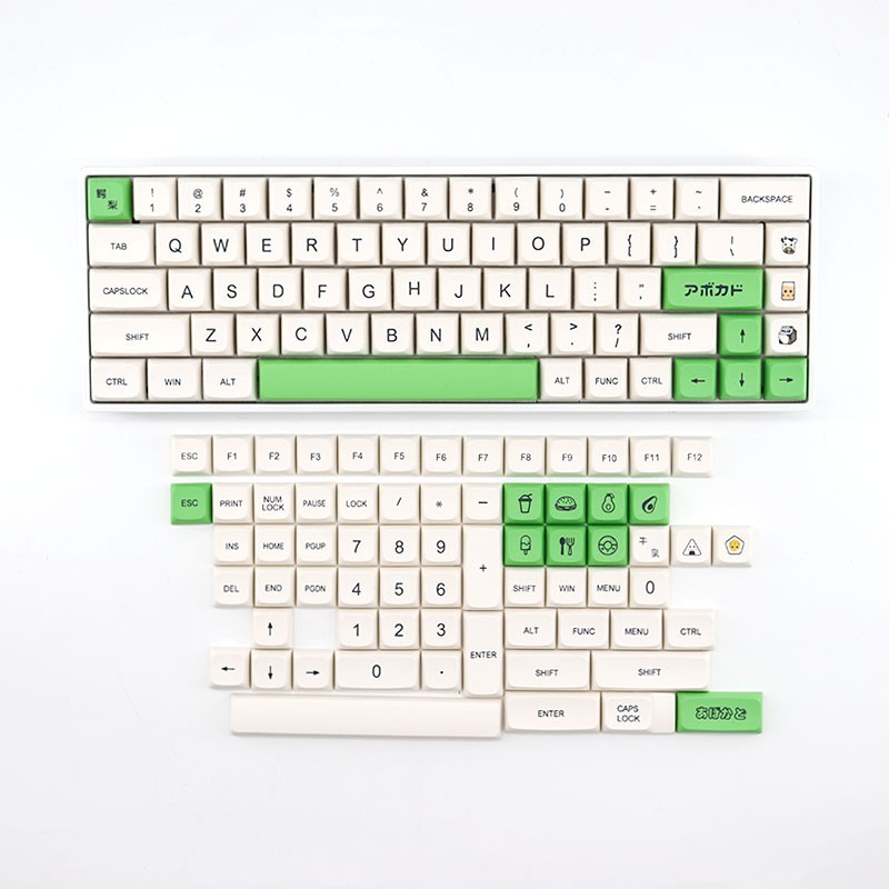 Bee Avocado 138 Xda Keycap Tombol Keyboard Mekanik Bahan Pbt Gaya Jepang Untuk Filco / Duck / Ikbc Mx