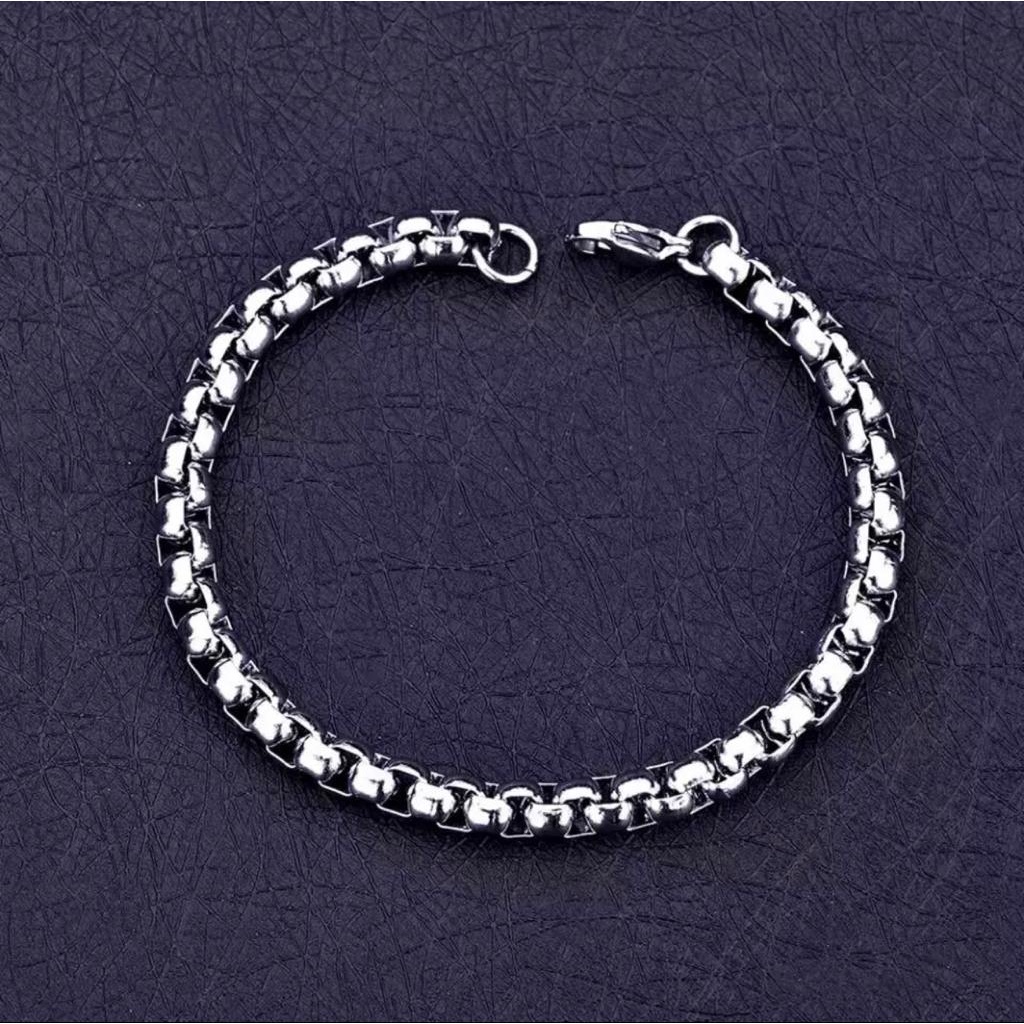 GELANG RANTAI PRIA TITANIUM ANTI KARAT BRACELET COWOK TULANG NAGA