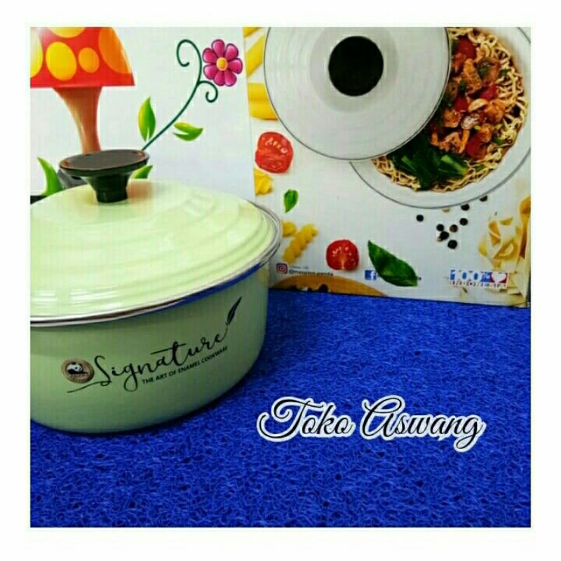 MASPION PANDA Panci Gagang / Saucepan 18 cm Enamel Signature