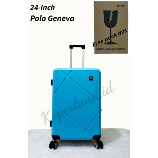 DISKON KOPER 24 INCH POLO GENEVA 023 KOPER FIBER KOPER BESAR KOPER BAGASI RODA EMPAT PUTAR TIDAK