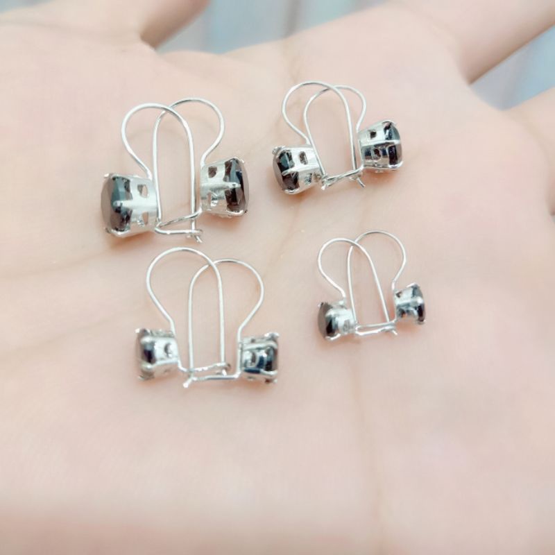 ANTING DESI MATA HITAM PERAK 925 SILVER