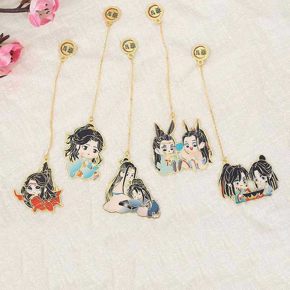 Lanfy Mo Dao Zu Shi Bookmark Hadiah Siswa Anime Xie Lian Fringed Hollow Alat Tulis Penanda Buku Logam