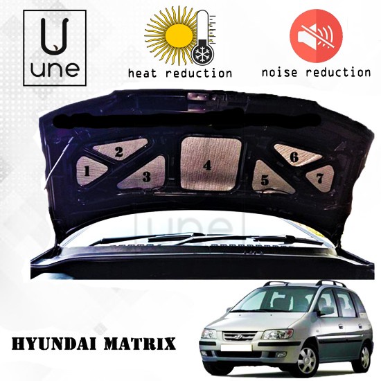 Peredam Panas Kap Mesin Mobil Hyundai Matrix pola dalam