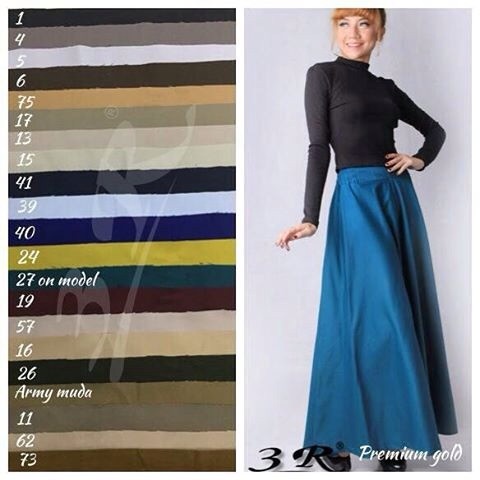 TERBARU Celana Rok Lebar Kulot Payung 3R Premium Gold Flare Pants Umbrella XXL