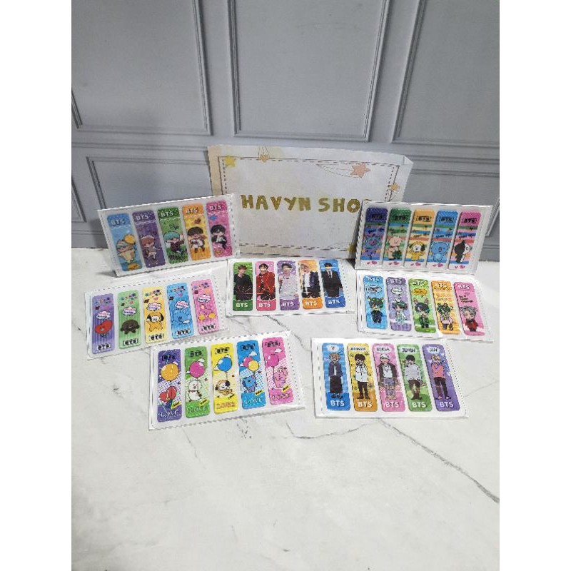 pembatas buku plastik/post it plastik/bookmark/sticky note PLASTIC-BTS