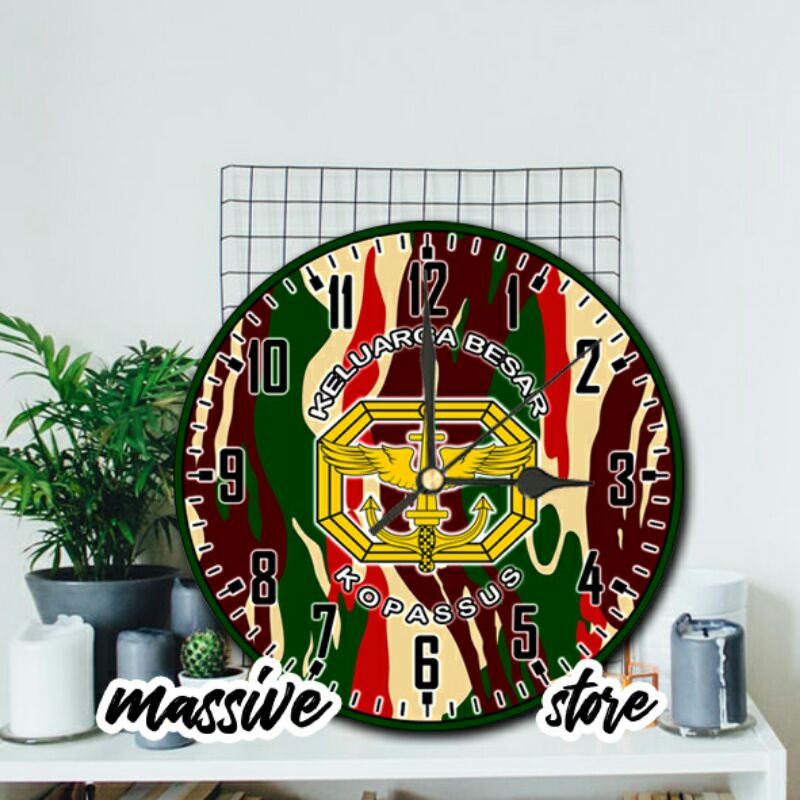 JAM DINDING KOPASSUS/HIASAN DINDING/LORENG/TNI/MINIMALIS/AESTHETIC