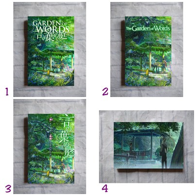 Poster anime film Kotonoha no Niwa The Garden of Words hiasan dekorasi dinding ruang tamu kamar kayu