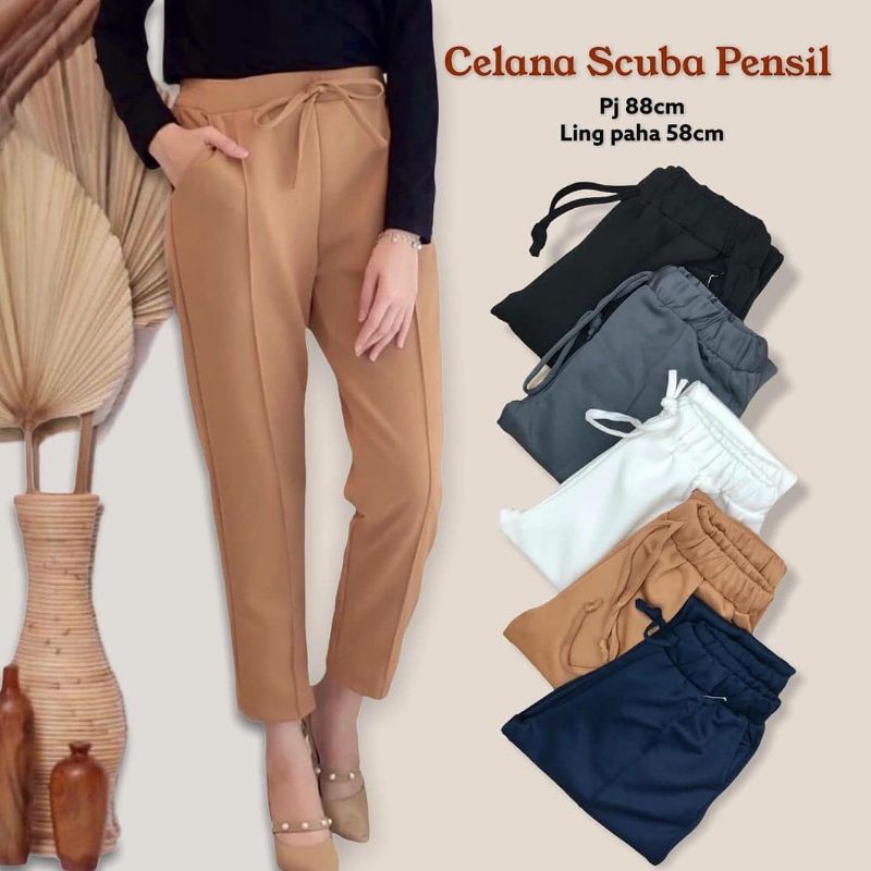 Scuba Slim Fit - Celana Scuba Pensil Premium Termurah