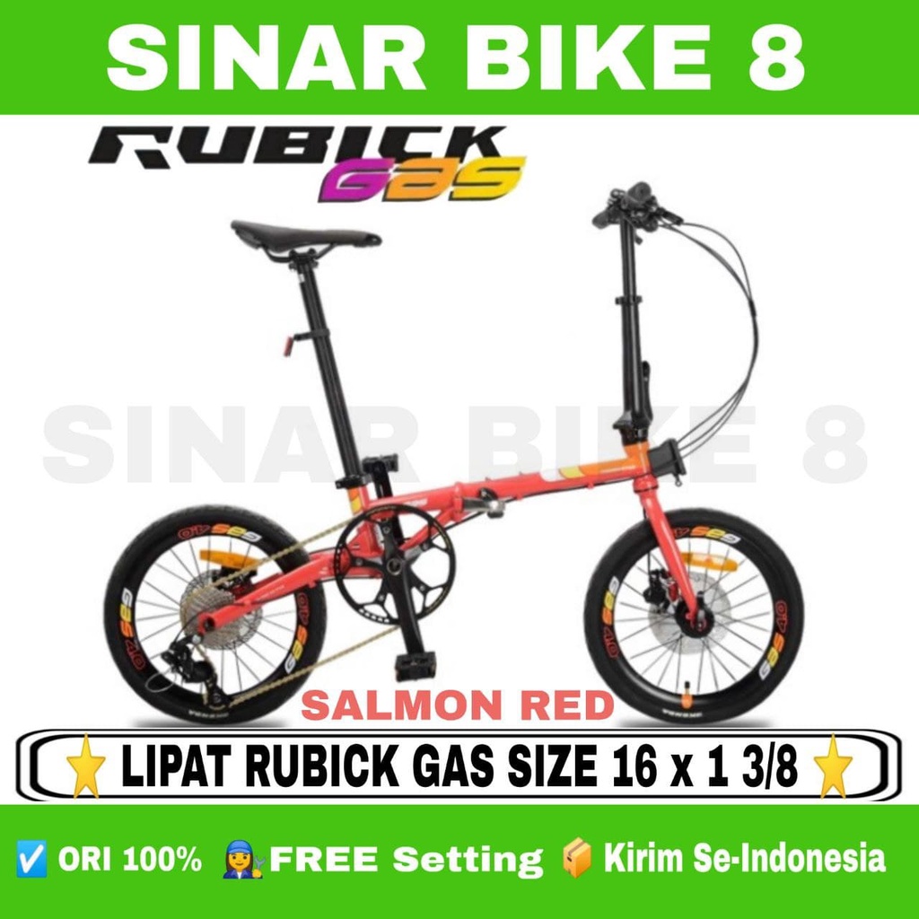 Sepeda Lipat RUBICK GAS 16 Inch Charomoly 10 Speed Rem Hidrolik