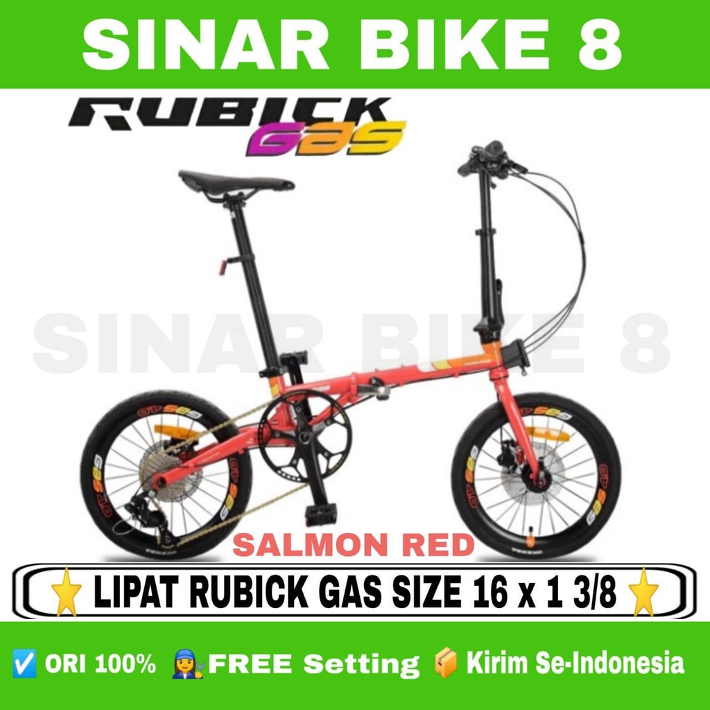 Sepeda Lipat RUBICK GAS 16 Inch Charomoly 10 Speed Rem Hidrolik