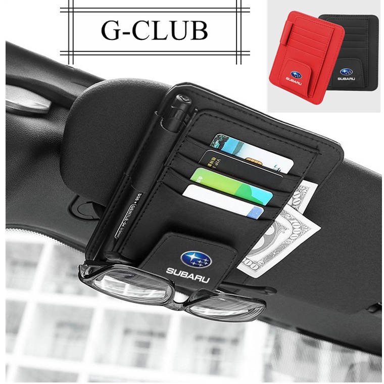 (G-CLUB) Tas Penyimpanan CD / DVD / Kacamata / Pulpen Bahan Kulit Untuk Sun Visor Mobil Subaru