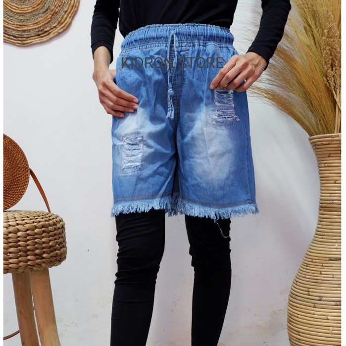 SERENA HOTPANTS JEANS RAWIS RUMBAY / SOBEK TIDAK TEMBUS