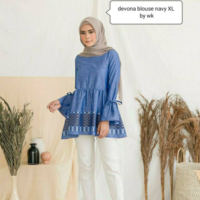 Devona blouse navy size XL by wearing klamby