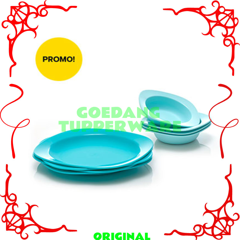 Piring Mangkok Set Tupperware Original-Plastik Tebal Microwave-Set Tempat Makan