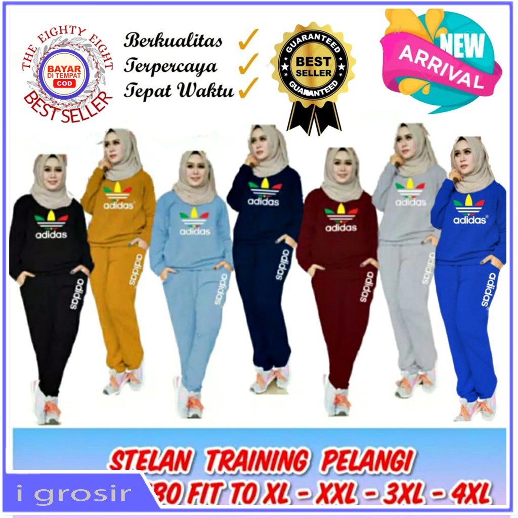 TRAINING WANITA ADIDAS XXL BAJU OLAHRAGA WANITA LENGAN PANJANG SETELAN OLAHRAGA WANITA JUMBO Grosir