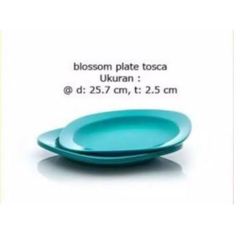 Piring Blossom Plate Biru Tosca Tupperware