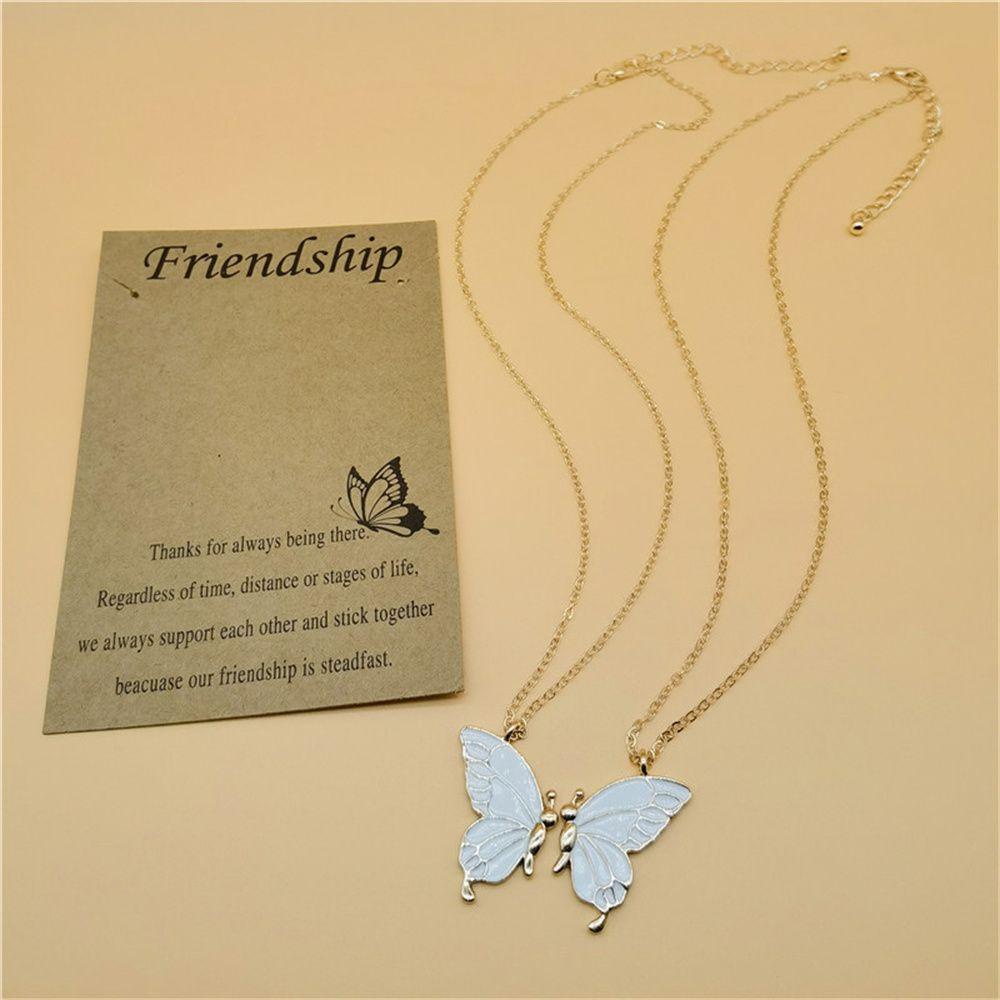 R-flower 2pcs Kalung Persahabatan Fashion Sahabat Hadiah Jarak Jauh Best Friend Jewelry