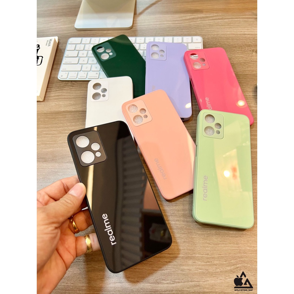 Premium Glass Case REALME C12 C21 C25 9 4G 9 PRO 9 PRO+ With LOGO TEMPERED SOFTCASE KOREAN SILIKON Candy Mewah