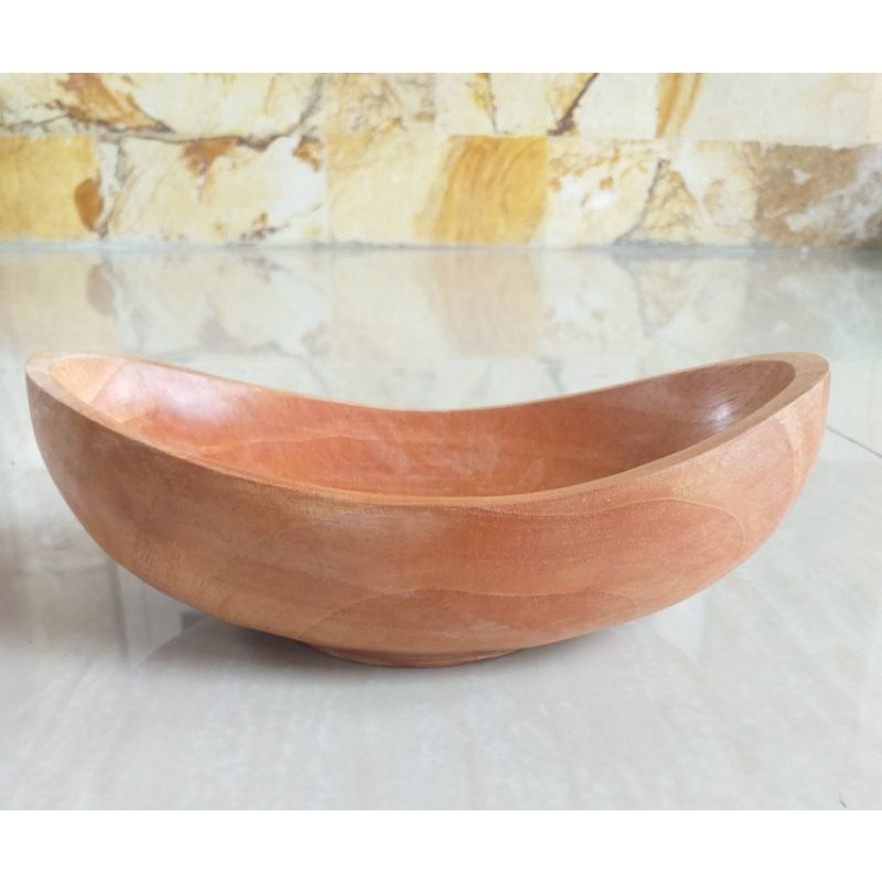 magkok oval/mangkok bulan sabit 18cm.mahoni