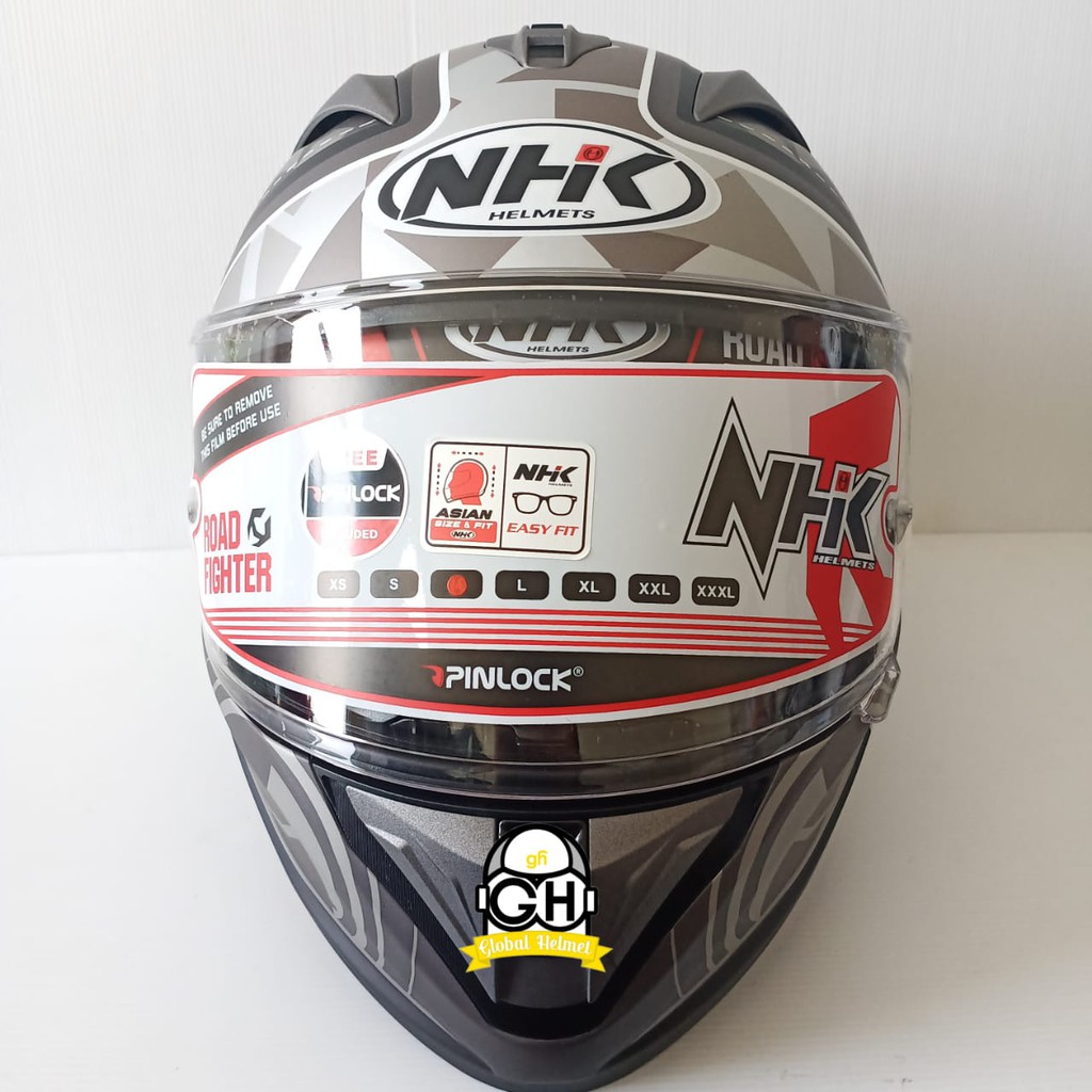 HELM NHK FULL FACE NHK GP PRIME MOTIF FORTIUS BLACK SILVER DOFF